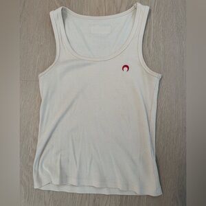 Marine Serre Cream Sleeveless Women's Top